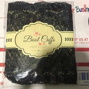 Boot Cuffs Warm & Cozy Black Never out of Plastic